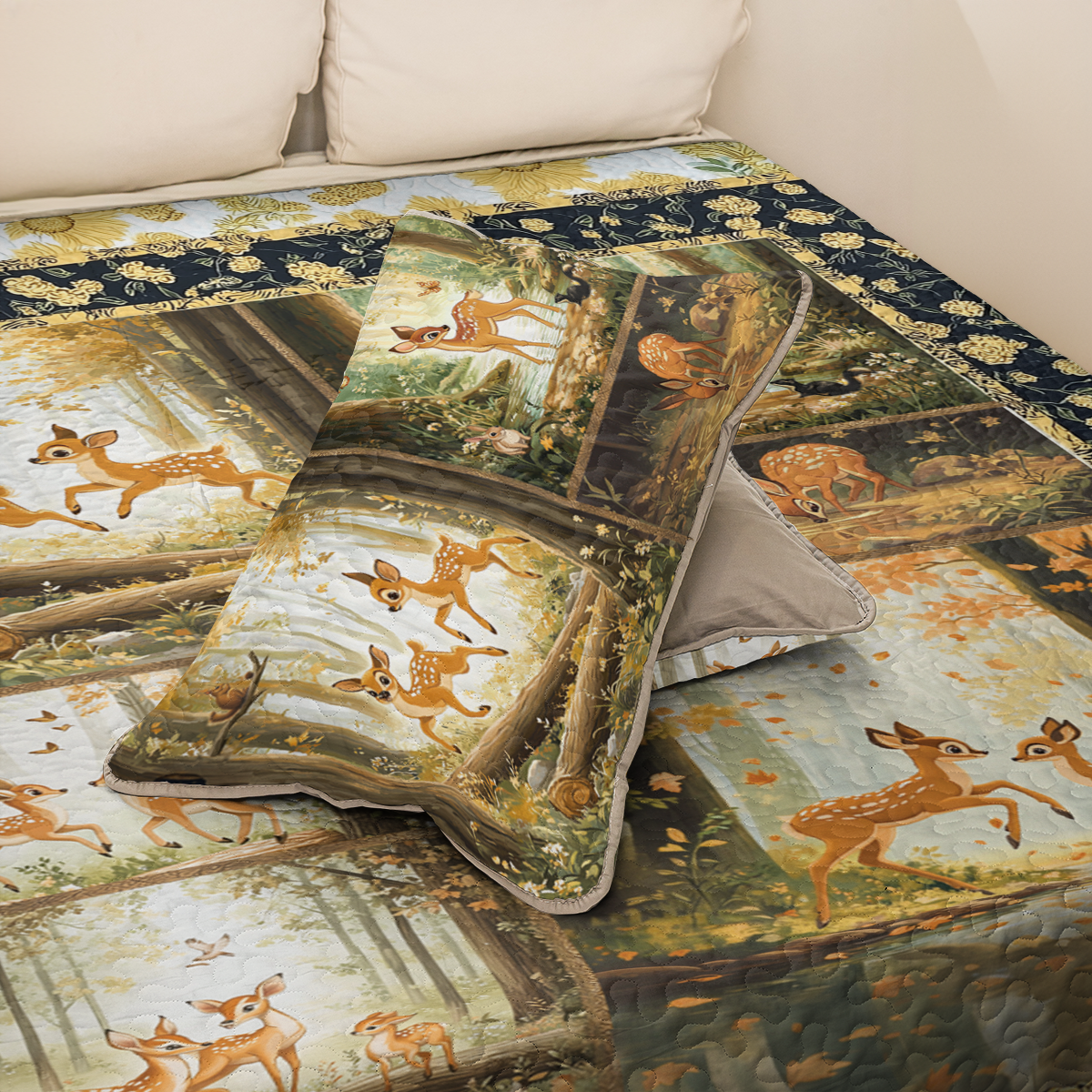 Shineful All Season Quilt 3-Piece Set Woodland Deer Dreams