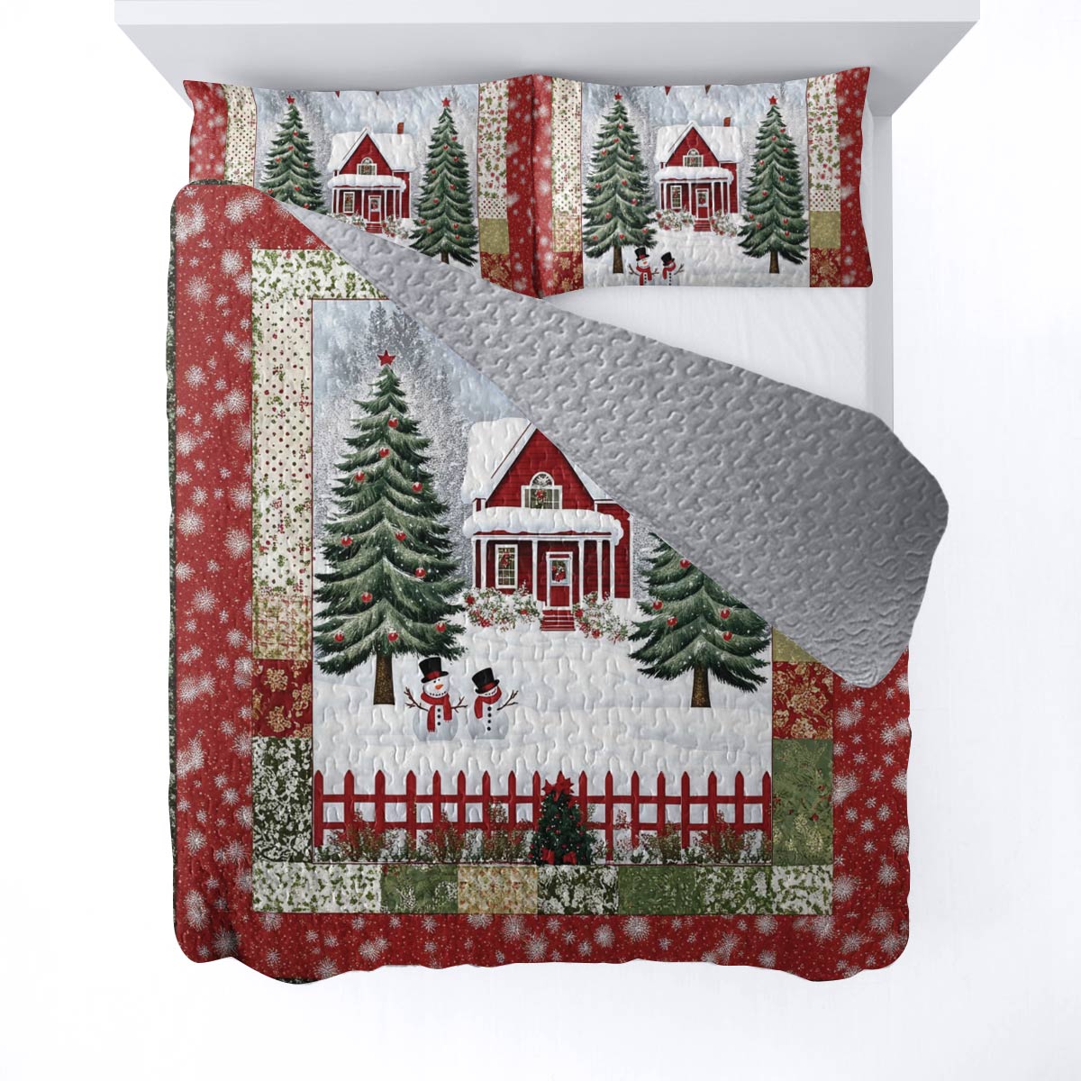 Shineful All Season Quilt 3-Piece Set Snowy Village