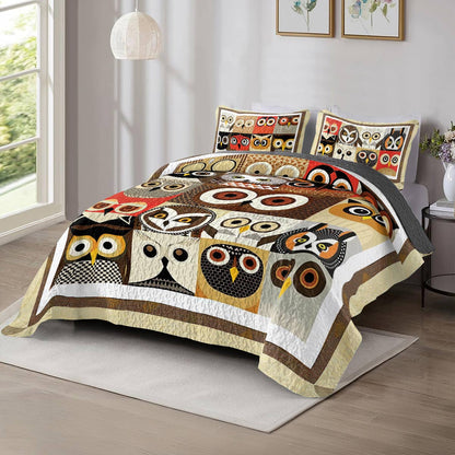 Shineful All Season Quilt 3-Piece Set Owl Jamboree