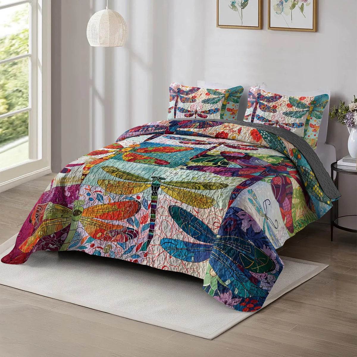 Shineful Quilt 3-Piece Set Dragonfly Harmony