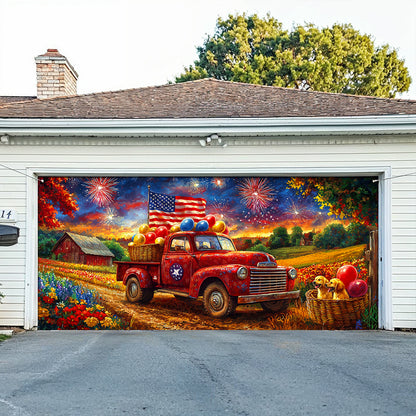 Shineful Garage Door Banner Decoration New Year Fireworks