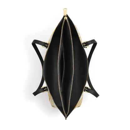Shineful Leather Tote Bag - Golden Bloom Hummingbird