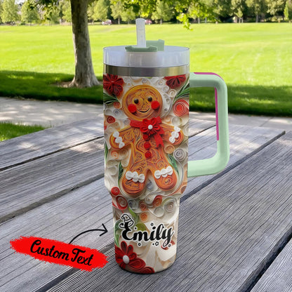 Shineful Tumbler Personalized Dashing Gingerbread Delight Christmas