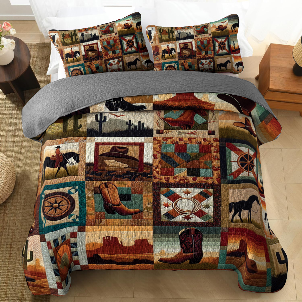 Shineful All Season Quilt 3-Piece Set - Cowboy's Dream