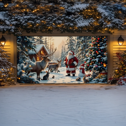 Shineful Garage Door Banner Decoration Santa’s Cozy Winter