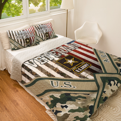 Shineful All Season Quilt 3-Piece Set American Veteran Pride