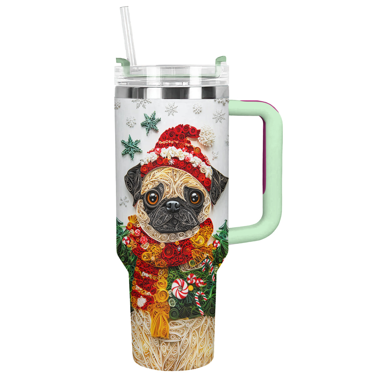Shineful Glossy Tumbler Puggy Christmas