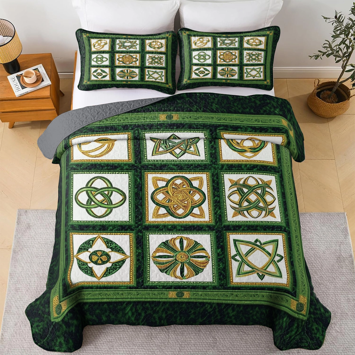 Shineful All Season Quilt 3-Piece Set - Celtic Knots of Luck