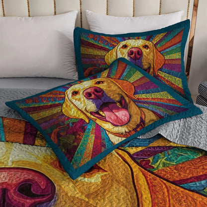 Shineful All Season Quilt 3-Piece Set - Happy Labrador