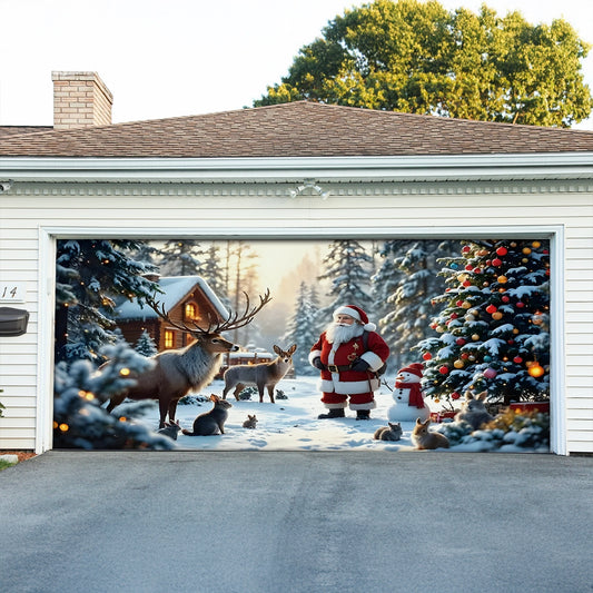 Shineful Garage Door Banner Decoration Santa’s Cozy Winter