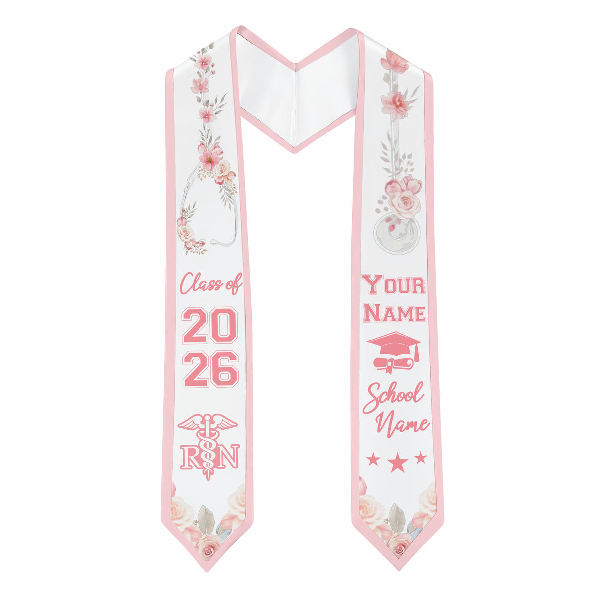 Shineful Graduation Sash Personalized Elegant RN Bloom