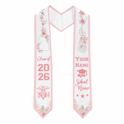 Shineful Graduation Sash Personalized Elegant RN Bloom