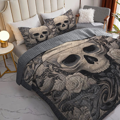 Shineful Quilt 3-Piece Set Baroque Shadow Skull