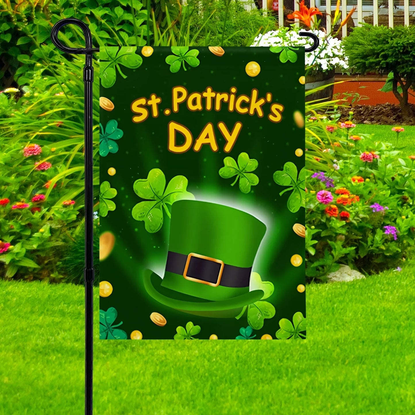 Shineful Gargen Flag 12" x 18" - Lucky Leprechaun Hat