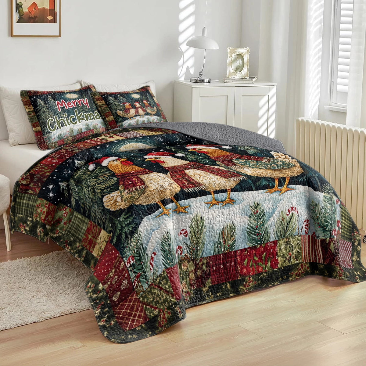 Shineful All Season Quilt 3-Piece Set - Chickmas Cheer