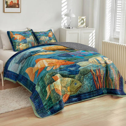 Shineful All Season Quilt 3-Piece Set Sea Life