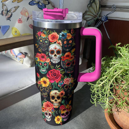 Shineful Tumbler - Floral Fiesta Skull