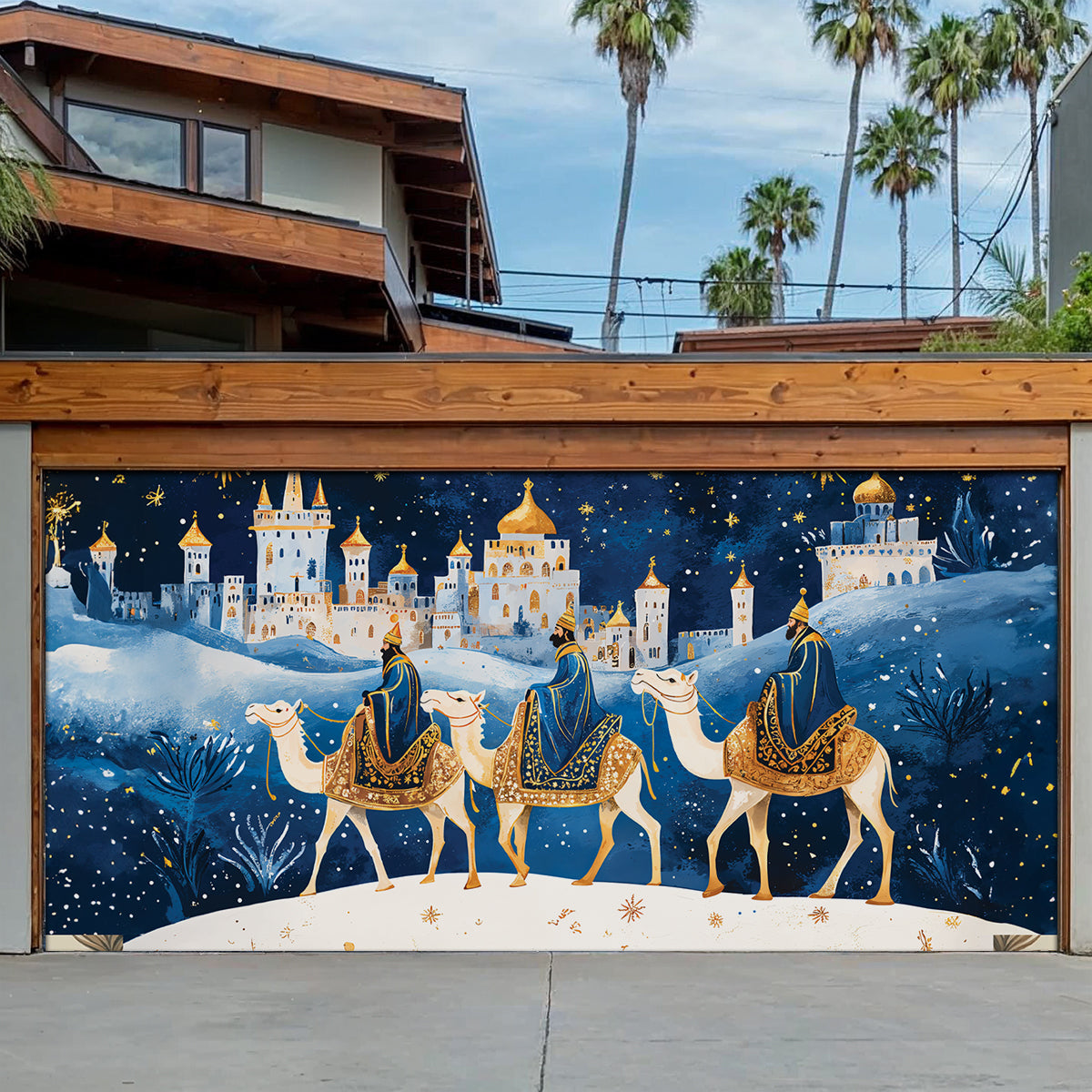 Shineful Garage Door Banner Decoration Three Kings