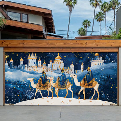 Shineful Garage Door Banner Decoration Three Kings