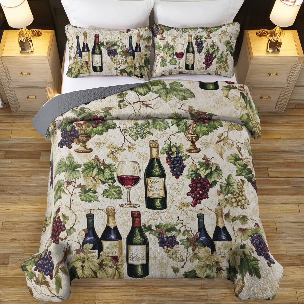 Shineful All Season Quilt 3-Piece Set Wine Dream
