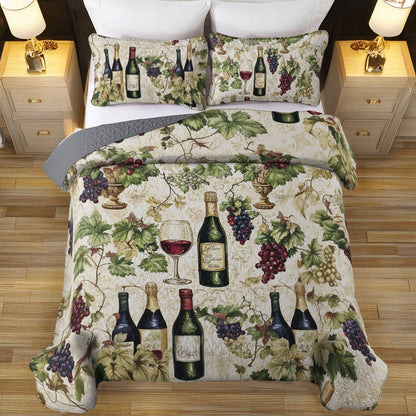 Shineful All Season Quilt 3-Piece Set Wine Dream