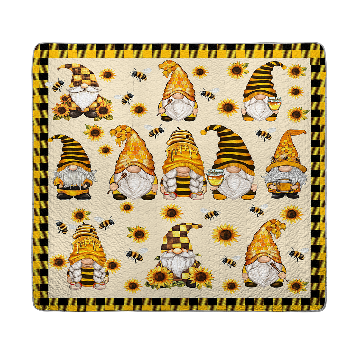 Shineful All Season Quilt 3-Piece Set Gnome & Bee Sunflower Dreams