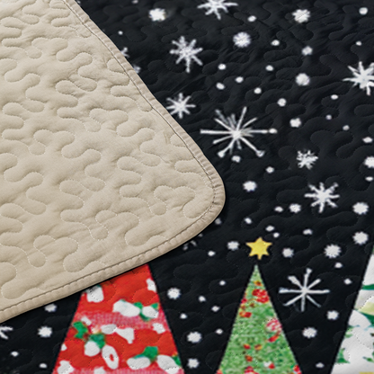 Shineful All Season Quilt 3-Piece Set Starry Night Christmas Tree