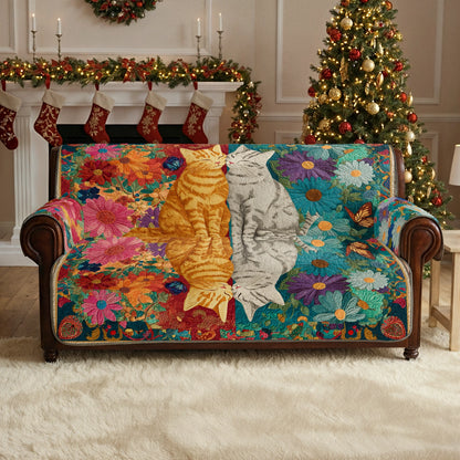 Shineful Sofa Cover Set Floral Companions Cat