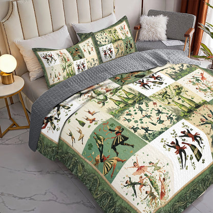 Shineful All Season Quilt 3-Piece Set Wine Irish Dance Dream