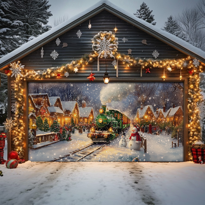 Shineful Garage Door Banner Decoration - Christmas Express Arrival