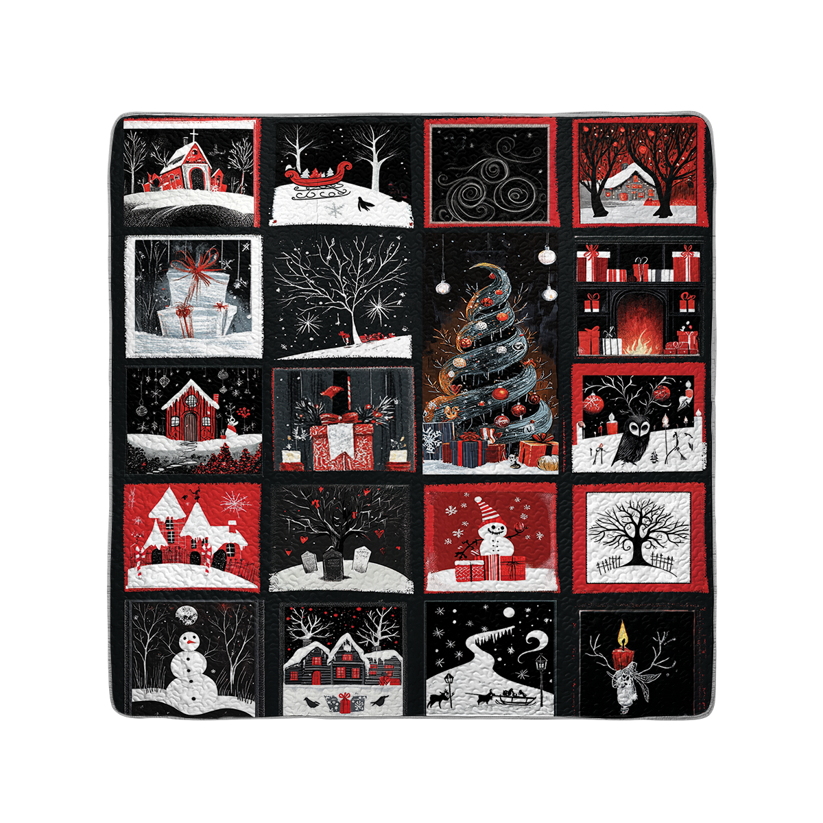 Shineful All Season Quilt 3-Piece Set Haunted Christmas Eve
