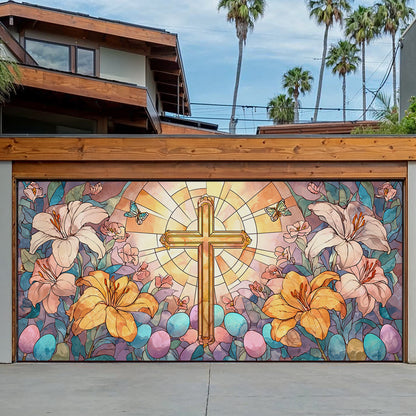 Shineful Garage Door Banner Decoration Easter Radiant Cross