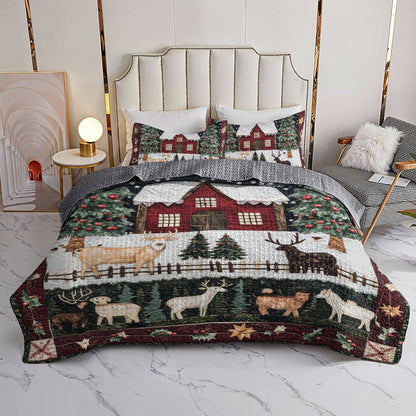 Shineful All Season Quilt 3-Piece Set Christmas in Farm