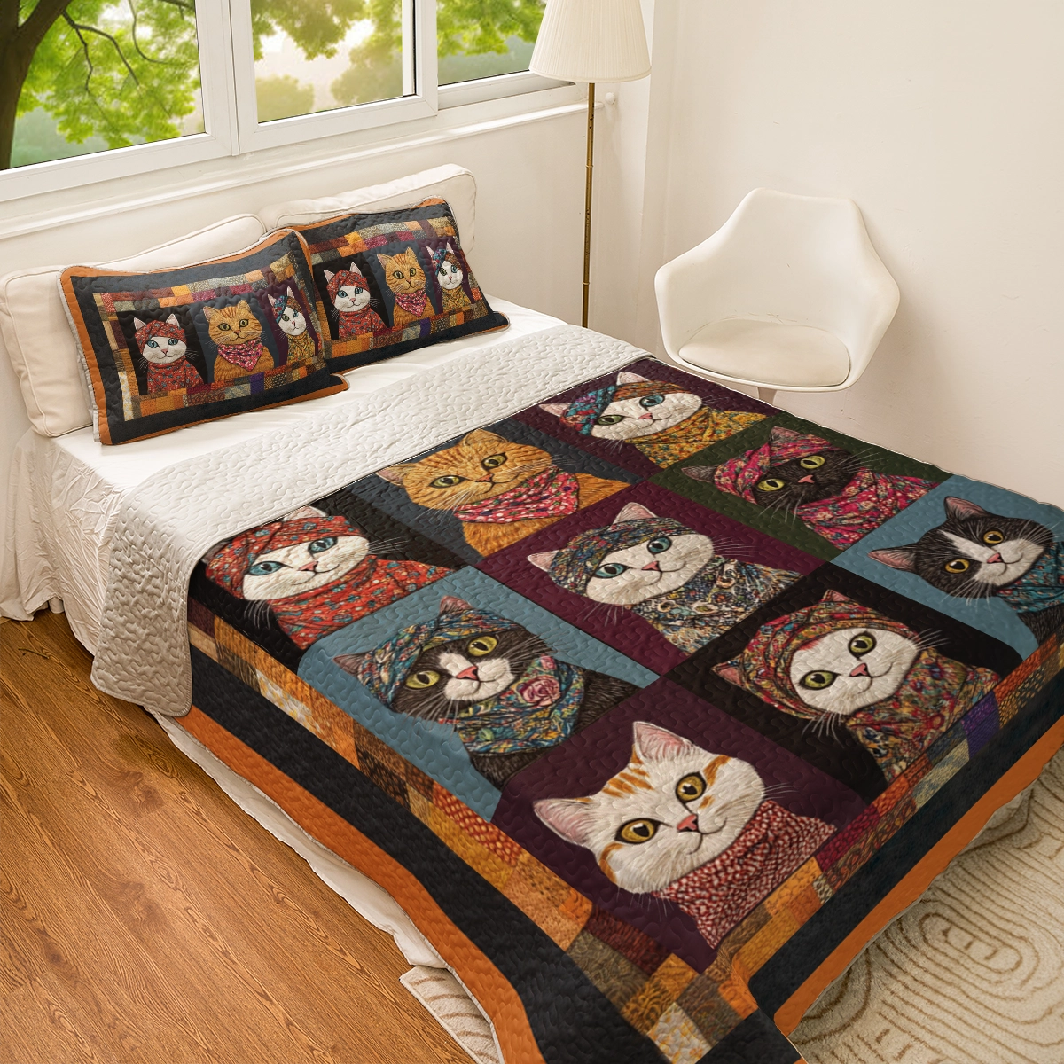Shineful All Season Quilt 3-Piece Set - Cozy Cat Charm