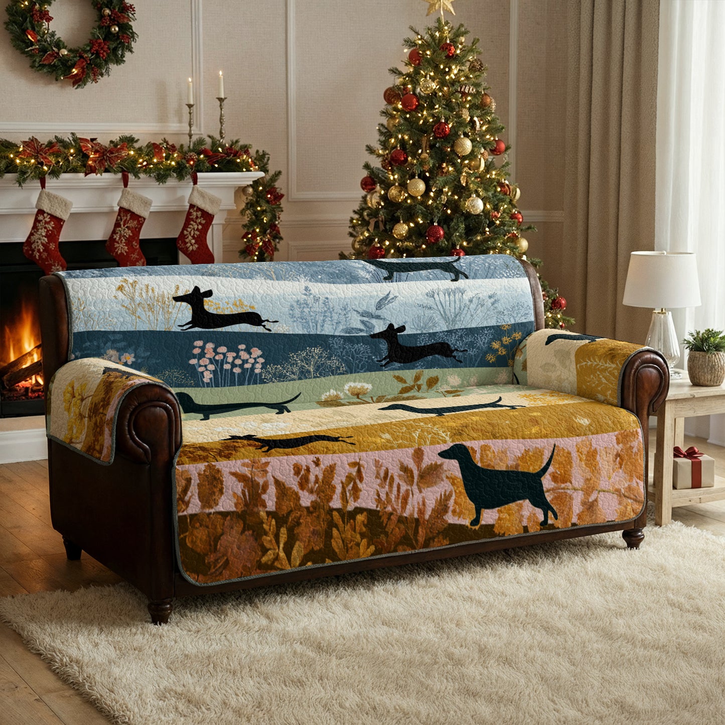 Shineful Sofa Cover Set Dachshund Four Seasons