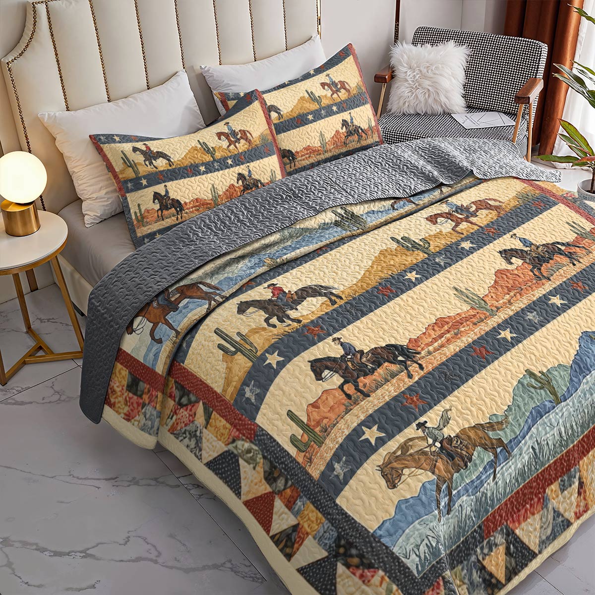 Shineful All Season Quilt 3-Piece Set - Cowboy's Journey