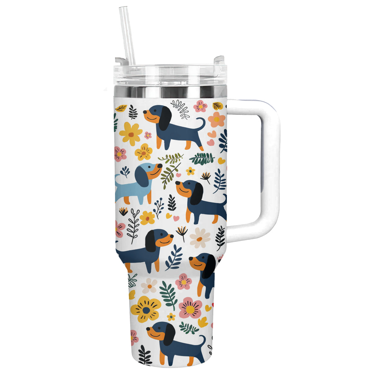 Shineful Tumbler Floral Cute Dachshund