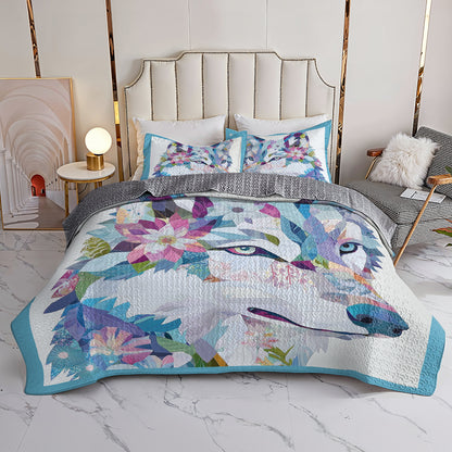 Shineful All Season Quilt 3-Piece Set  Mystical Wolf
