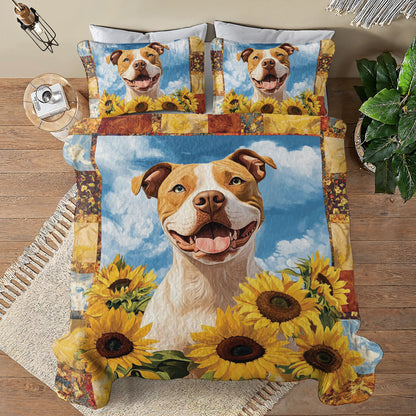 Shineful All Season Quilt 3-Piece Set Happy Bulldog
