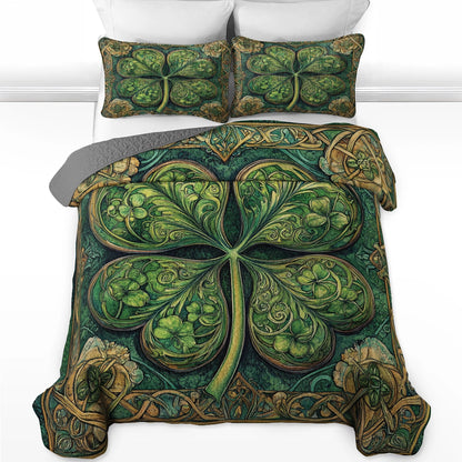 Shineful All Season Quilt 3-Piece Set - Celtic Shamrock