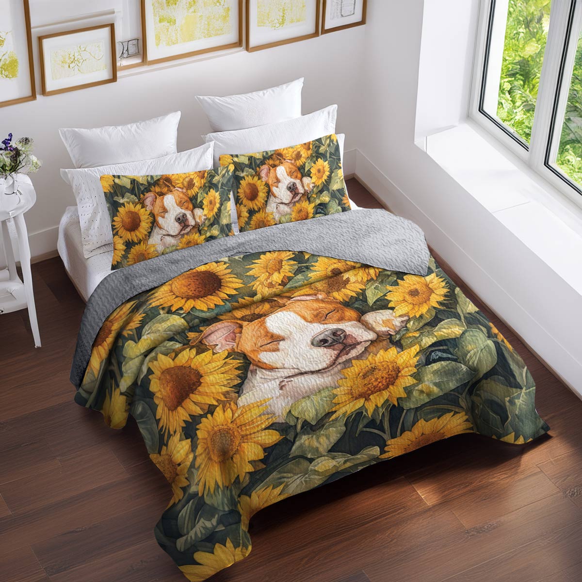 Shineful All Season Quilt 3-Piece Set Sleeping Bulldog