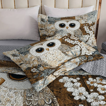 Shineful All Season Quilt 3-Piece Set Cute Owl Lovely