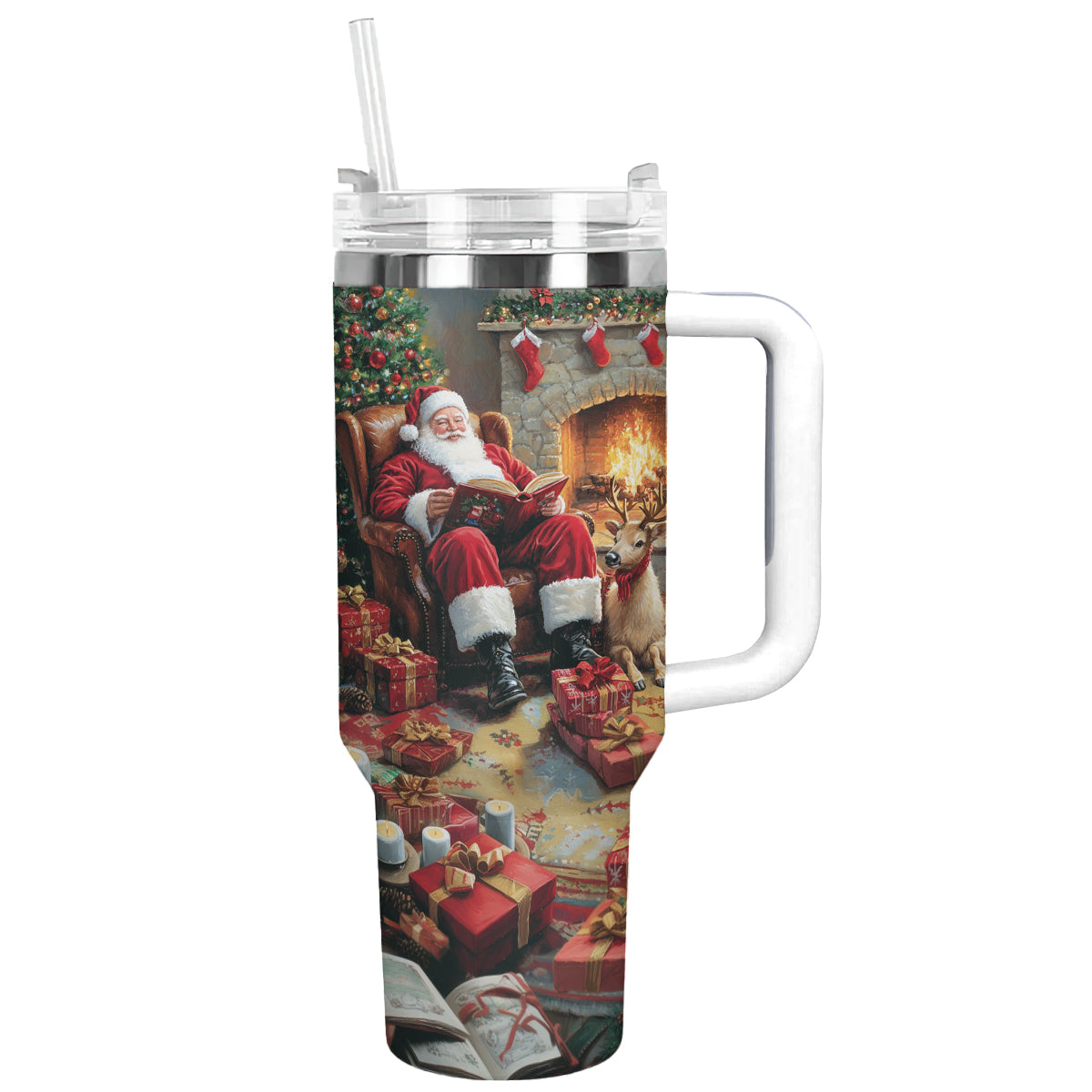 Shineful Tumbler Santa Reading Time