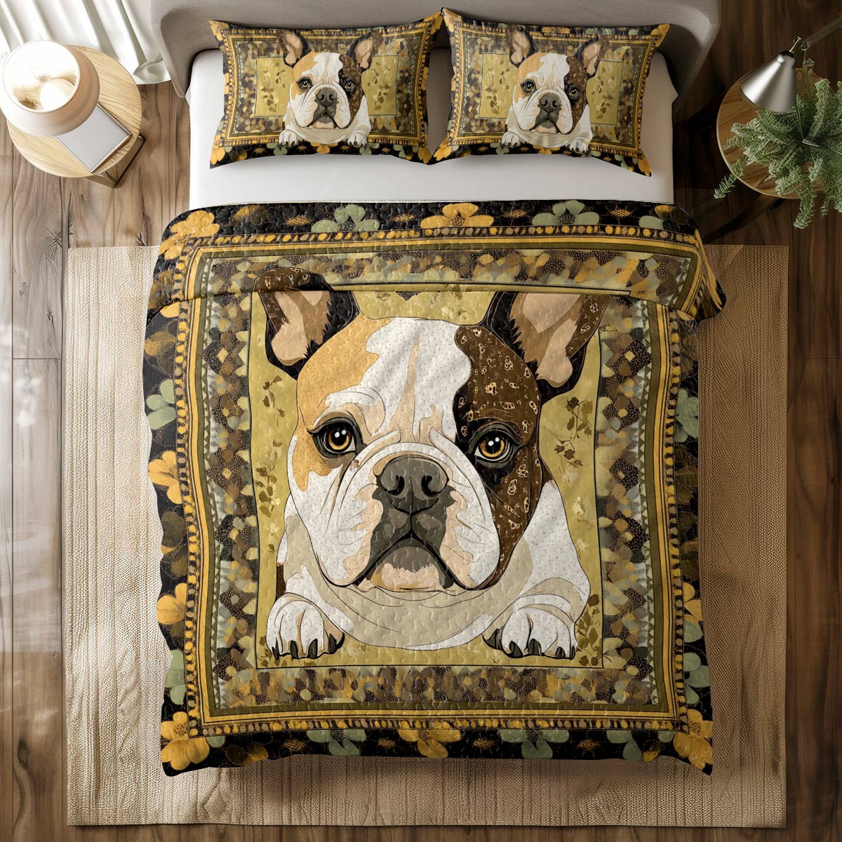 Shineful All Season Quilt 3-Piece Set Bulldog Bliss