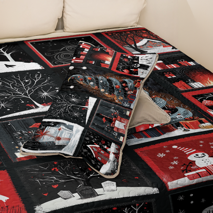 Shineful All Season Quilt 3-Piece Set Haunted Christmas Eve