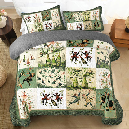 Shineful All Season Quilt 3-Piece Set Wine Irish Dance Dream