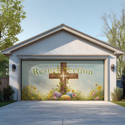 Shineful Garage Door Banner Decoration Resurrection Cross