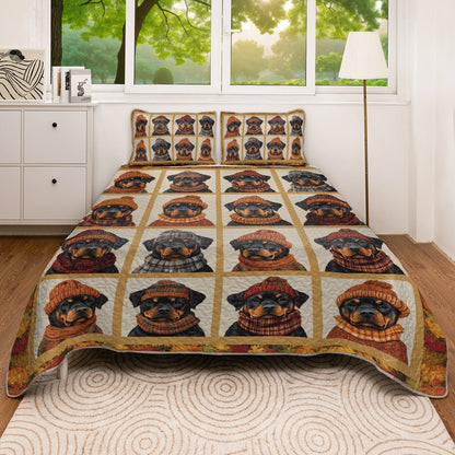 Shineful All Season Quilt 3-Piece Set - Rottie Fall Sweater