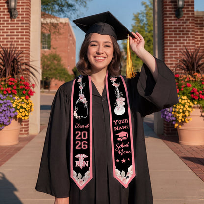 Shineful Graduation Sash Personalized Elegant RN Bloom