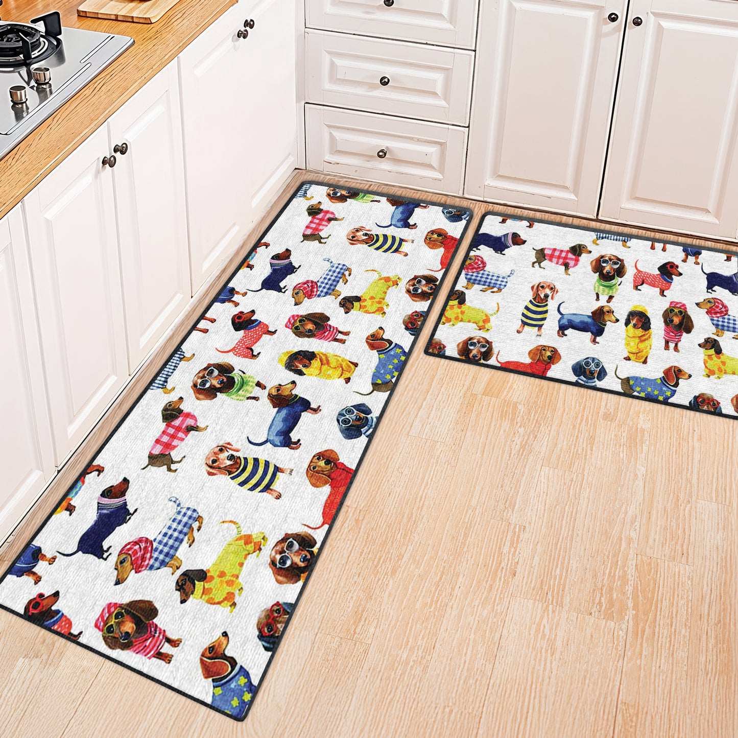 Shineful Ultra-Thin Non Skid Floor Mat, Kitchen Rugs Dachshund Amazing Stylish